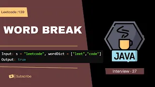 Word Break Leetcode 139 Dynamic Programming Java