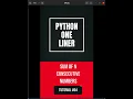 Python one-liners - Sum of n consecutive numbers using formula