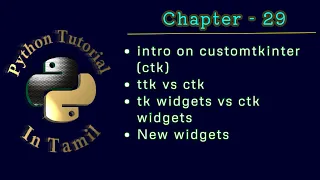 Python Tutorial Chapter 29 - customtkinter in Tamil
