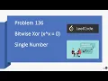 single number single number leetcode bitwise xor leetcode 136