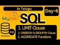 SQL Day-6 tutorial in telugu ComputerW0rld