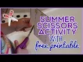 Summer Cutting Cards - Free Printable for Building Scissor Skills
