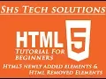 Html5 Html5 Tutorial For Beginners Html5 Newly added Elements Html Removed Elements