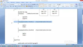 Complex class example JAVA