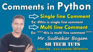 Comment Statements in Python How to Write Comments in Python Python Programming in Telugu