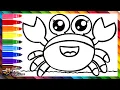 Draw and Color a Cute Crab Drawings for Kids