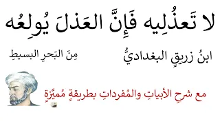 لا تعذليه فإن العذل يولعه ابن زريق البغدادي مع شرحها بطريقة مميزة 