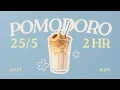 2HR pomodoro timer cozy lofi music study with me