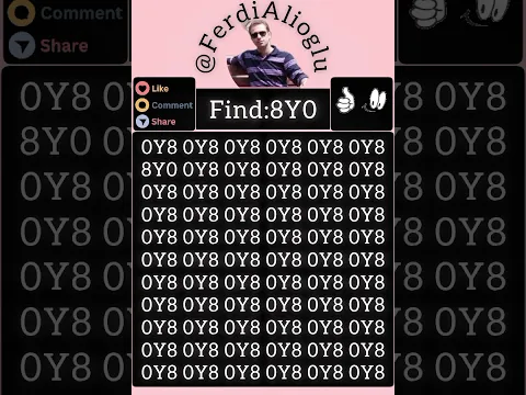 Can you easily find 8Y0 within 5 sec? #find #233 #seek #maths #juegos #ahorts