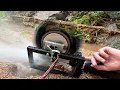 Mini HYDROELECTRIC power station on a stream from a HOVERBOARD Pelton turbine on a 3D printer