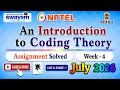 An Introduction to Coding Theory Week 4 Assignment Solutions