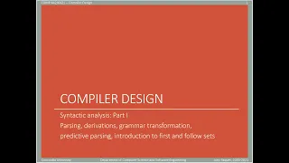 - Compiler Design