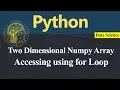 Accessing Numpy Two Dimensional Array using for Loop in Python Hindi