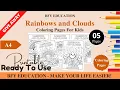 FREE Rainbows and Clouds Coloring Pages For Kids 5 Pages
