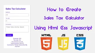 How to create Sales Tax Calculator in Html Css Javascript mobilewithcode