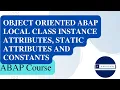 Object Oriented ABAP Local Class Instance Attributes Static Attributes and Constants