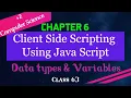 Datatypes Variables Chapter6 - Client Side Scripting Using Java Script XII C S Kerala state