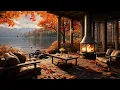 Lagu Cozy Autumn Coffee Shop Ambience 🍂 Warm Jazz Instrumental Music \u0026 Crackling Fireplace for Relaxing