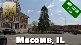 Driving Around Downtown Macomb IL in 4k