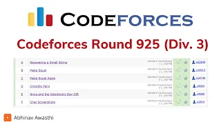 A B C D E F Codeforces Round 925 Div 3 Make Equal Again Solution Abhinav Awasthi