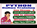 PYTHON Online Training Live Stream - 9 By Mr DURGA Sir