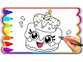 How to Draw Cake Birt ay Cake Coloring Pages and Paint Birt ay Cake Cupcakes