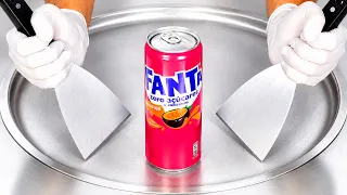 ASMR | Ice Cream Rolls - Fanta Maracuja Flavor