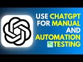 Using ChatGPT AI for Manual and Automation JS Testing Academy