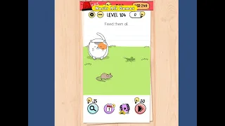 Brain test Level 104 Feed them All Walkthrough