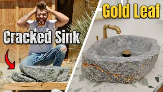 DIY Kintsugi | Gold-Leaf Stone-Carved Sink