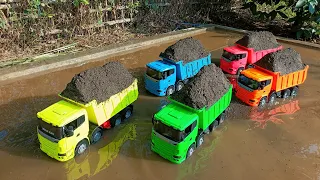 Membersihkan Truk Tronton Pasir Dan Menemukan Mainan, Beko, Mobil Molen, Damkar, Loader, Forklift