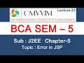 BCA sem-5 J2EE Chapter-5 Error Handling in JSP Omvvim College Morbi