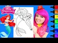 Coloring Ariel The Little Mermaid Disney Princess Coloring Page Prismacolor Markers KiMMi THE CLOWN