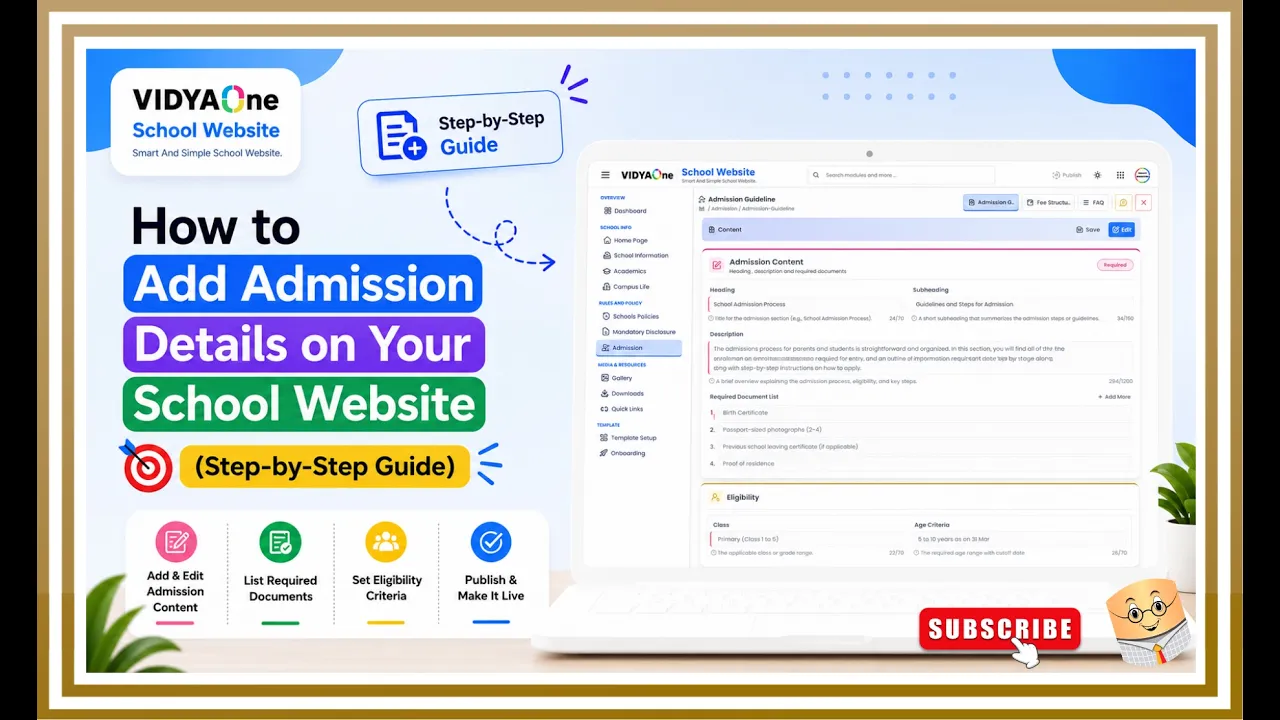 Add Admission Details on Your School Website