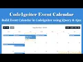 Build an Event Calendar in CodeIgniter using jQuery