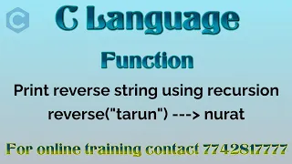 print reverse of string using recursion in c
