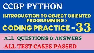 Coding Practice - 33 OOPs Python CCBP 4 0