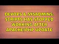 DevOps SysAdmins Scripts has stopped working after update 3 Solutions