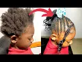 FEED-IN BRAIDS ON NATURAL HAIR KID FRIENDLY HAIRSTYLE