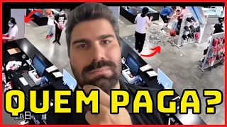CRIANÇA QUEBRA ESPELHO JOGANDO BOLA NA LOJA - QUEM PAGA O PREJUÍZO? ENTENDA O CASO.