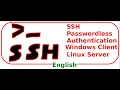 Set Up Passwordless SSH Login - client windows server linux