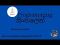 Java Programming in sinhala part 3 - Declaring Variables