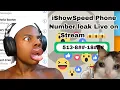 iShowSpeed phone number leak on live on stream