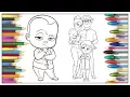 Coloring Page BABY BOSS Coloring Markers Cartoon For Children Pre-school Learning