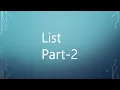 23 - List Part-2 in Python Arabic