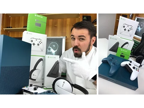 Download MP3 XXL Unboxing - Xbox One S Deep Blue  + Zubehör (Headset, Standfuß, Play & Charge)