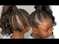 Kids Feed In Ponytail w Loose Hair