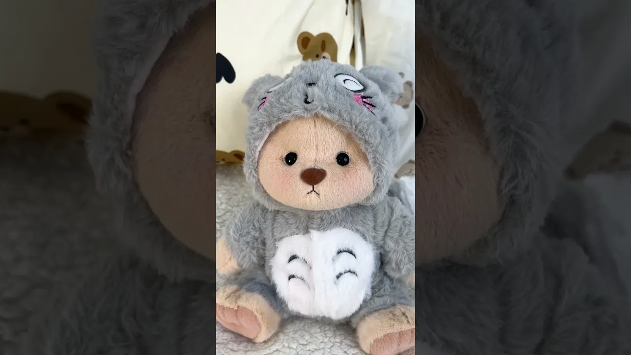 Teddy Bear & Gray Totoro Jumpsuit - 12 Inches