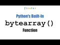 Python bytearray How to Convert a List of Ints to a Byte Array