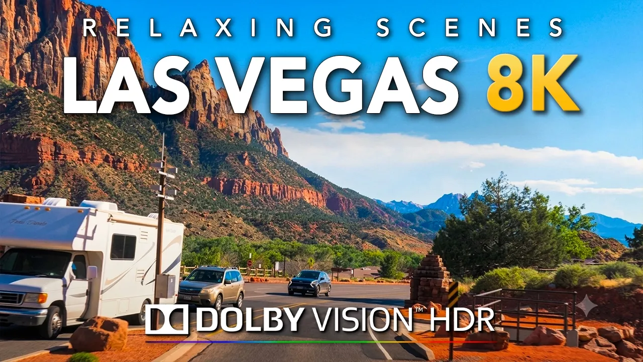 Driving Las Vegas in 8K HDR Dolby Vision - Zion Utah to Las Vegas Nevada